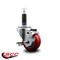 Service Caster 3'' Red Poly Swivel 1'' Expanding Stem Caster with Brake SCC-EX20S314-PPUB-RED-TLB-1 - alternate 4